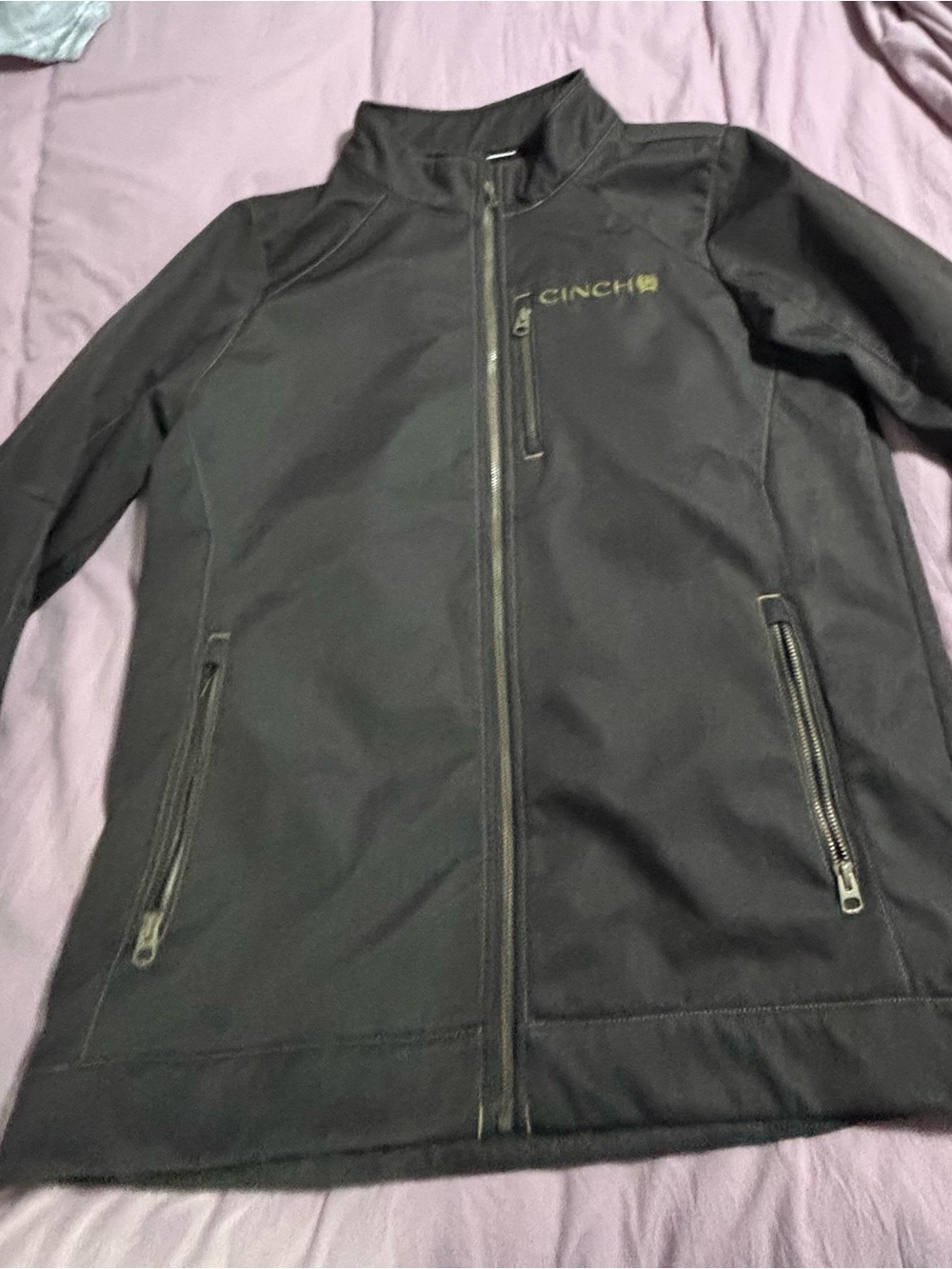 Cinch Men's Black Performance Softshell Jacket with Gold Logo